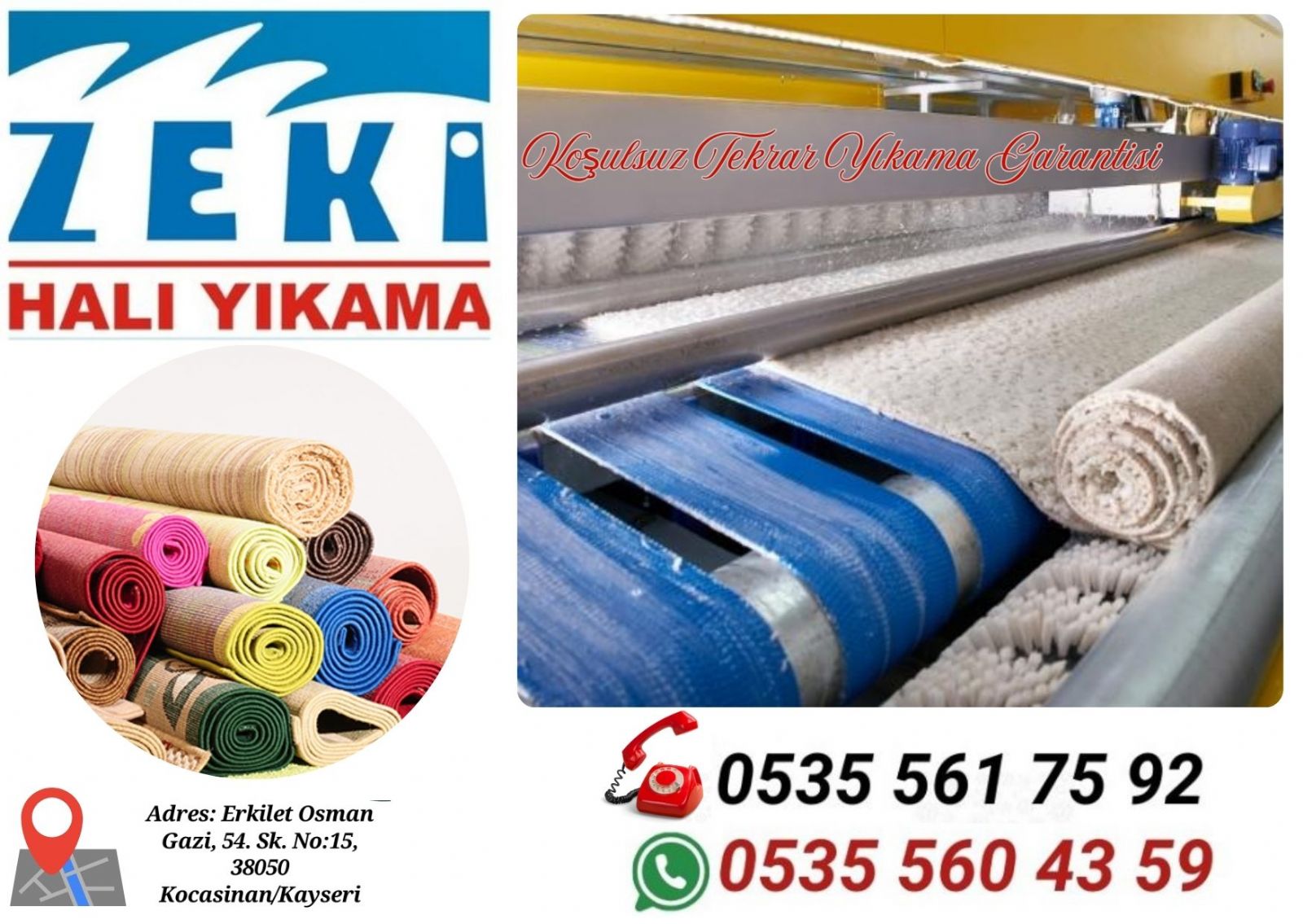 Kayseri Fevzi Çakmak Mahallesi Halı Yıkama