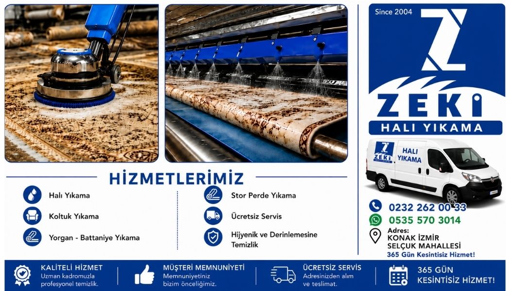  Otomatik Halı Yıkama Konak Selçuk Mahallesi genelinde kapıdan alıp kapıya teslim ettiğimiz tam otomatik, anti-bakteriyel derinlemesine halı temizlik hizmeti.